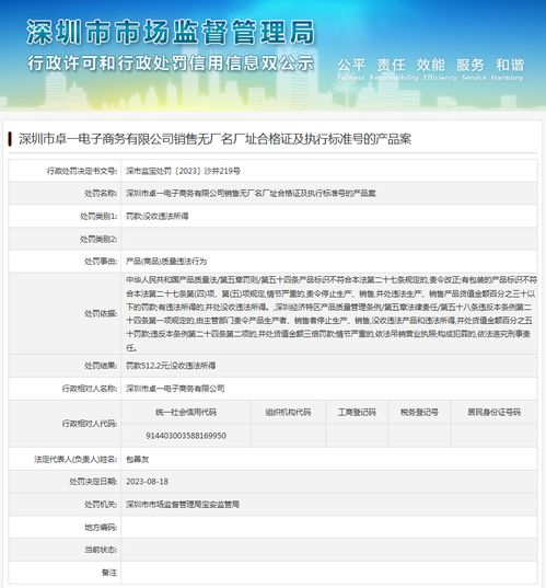 深圳市卓一电子商务经营违法违规行为案例分析——涉及产品标签缺失与电信业务违规